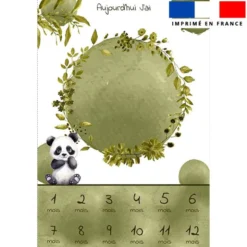Coupon pour couverture mensuelle bébé motif panda aquarelle