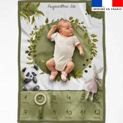 Coupon pour couverture mensuelle bébé motif panda aquarelle