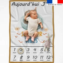Coupon pour couverture mensuelle bébé motif animaux à la plage
