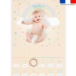 Coupon pour couverture mensuelle bébé motif arc-en-ciel