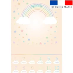 Coupon pour couverture mensuelle bébé motif arc-en-ciel