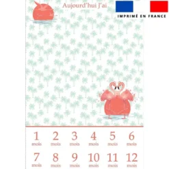 Coupon pour couverture mensuelle bébé motif flamant rose