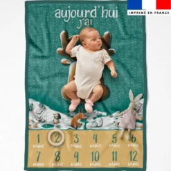 Coupon pour couverture mensuelle bébé motif animaux du froid - Création Stillistic