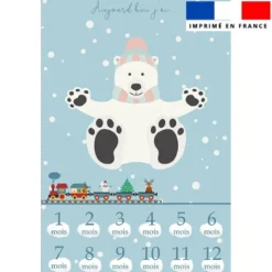 Coupon pour couverture mensuelle bébé motif ours polaire rose et bleu
