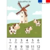 Coupon pour couverture mensuelle bébé motif animaux de la ferme