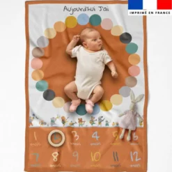 Coupon pour couverture mensuelle bébé motif animaux musiciens