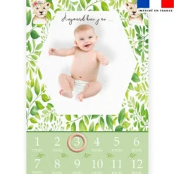 Coupon pour couverture mensuelle bébé motif animaux aquarelle