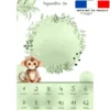 Coupon pour couverture mensuelle bébé motif singe aquarelle