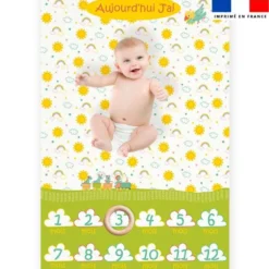 Coupon pour couverture mensuelle bébé motif animaux en vacances