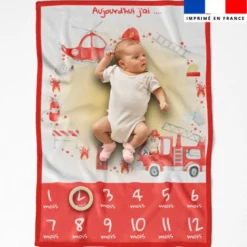 Coupon pour couverture mensuelle bébé motif animaux pompiers