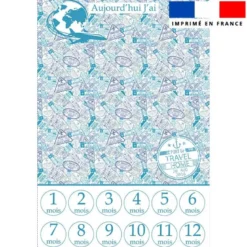 Coupon pour couverture mensuelle bébé motif voyage