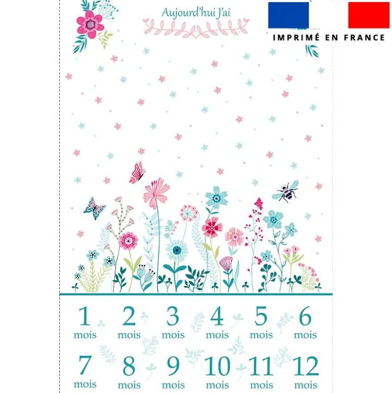 Coupon pour couverture mensuelle bébé motif flower
