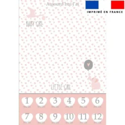 Coupon pour couverture mensuelle bébé motif baby rose et gris