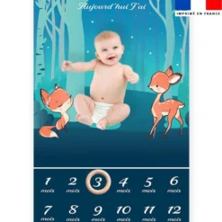 Coupon pour couverture mensuelle bébé motif animaux des bois