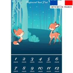 Coupon pour couverture mensuelle bébé motif animaux des bois