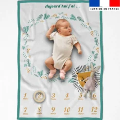 Coupon pour couverture mensuelle bébé motif jungle friends
