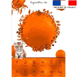 Coupon pour couverture mensuelle bébé motif tigre aquarelle