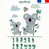 Coupon pour couverture mensuelle bébé motif animaux savane