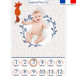 Coupon pour couverture mensuelle bébé motif renard
