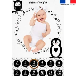 Coupon pour couverture mensuelle bébé motif animaux de la nuit