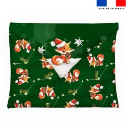 Coupon pour enveloppe en tissu motif Renard de noel - Création Stillistic
