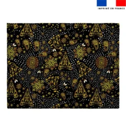 Coupon pour enveloppe en tissu motif sapin doré