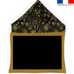 Coupon pour enveloppe en tissu motif sapin doré