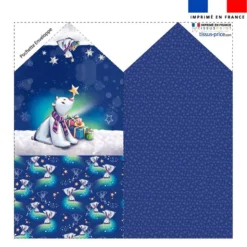 Coupon pour enveloppe en tissu motif Ours polaire de noel - Création Stillistic