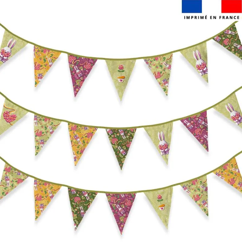 Coupon pour fanions motif lapin printanier - Création Stillistic