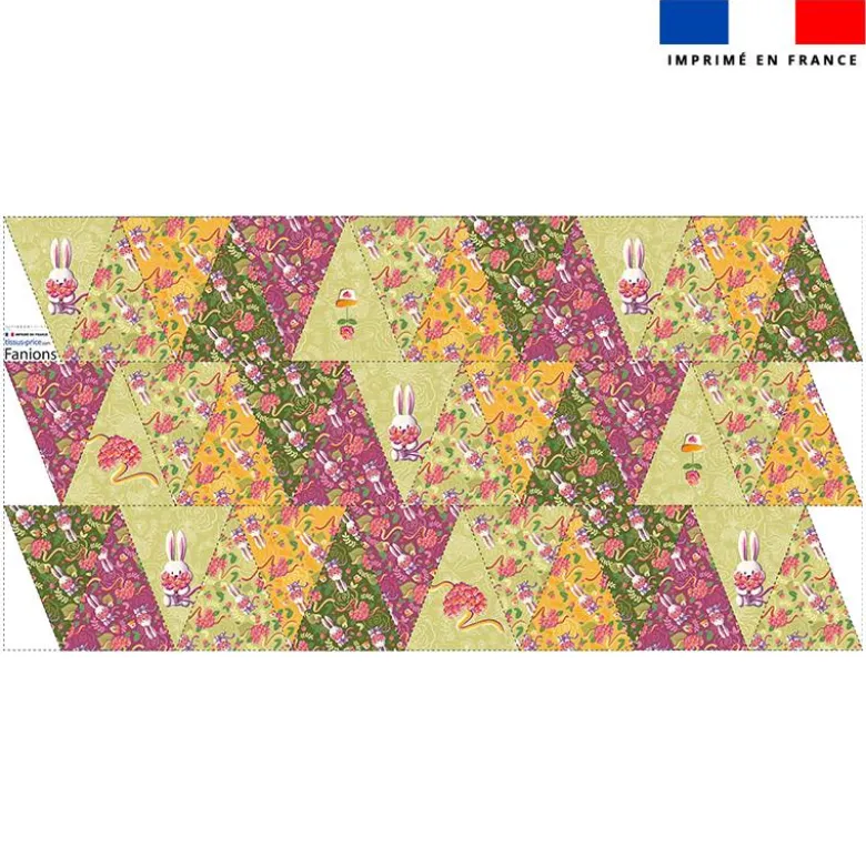 Coupon pour fanions motif lapin printanier - Création Stillistic
