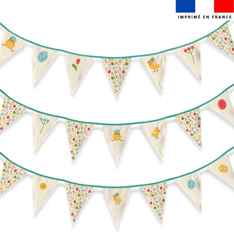 Coupon pour fanions motif petit poussin de Pâques