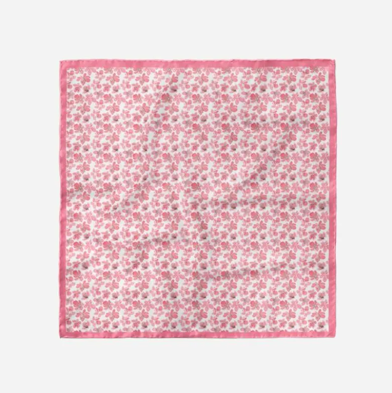 Coupon pour foulard motif fleur de cerisier aquarelle