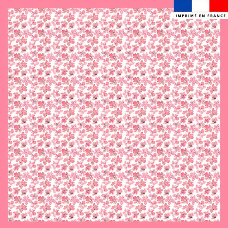 Coupon pour foulard motif fleur de cerisier aquarelle