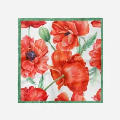 Coupon pour foulard motif fleur de coquelicot