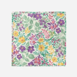 Coupon pour foulard motif fleur du printemps violette et multicolore
