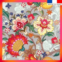 Coupon pour foulard motif grande fleur japonaise