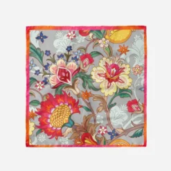 Coupon pour foulard motif grande fleur japonaise