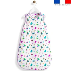 Coupon pour gigoteuse motif bulles et papillons blanc - Création Cat&Coulours