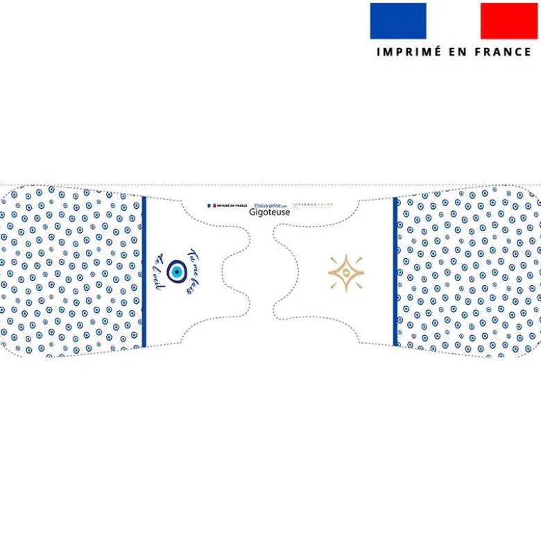 Coupon pour gigoteuse motif Grèce oeil bleu