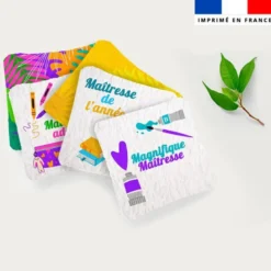 Coupon pour lingettes lavables personnalisées - Feuilles tropicales maitresse