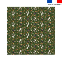 Coupon pour nappe carrée motif fantômes vert - Création Stillistic