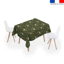 Coupon pour nappe carrée motif fantômes vert - Création Stillistic