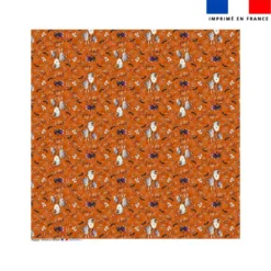 Coupon pour nappe carrée motif fantômes orange - Création Stillistic