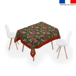 Coupon pour nappe carrée motif animaux couronne et fleur de noel - Création Stillistic