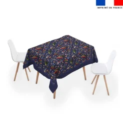 Coupon pour nappe carrée motif souris de noel bleu - Création Stillistic