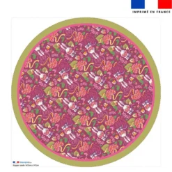 Coupon pour nappe lapin printanier framboise - Création Stillistic