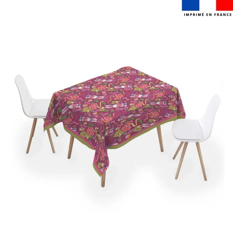 Coupon pour nappe lapin printanier framboise - Création Stillistic
