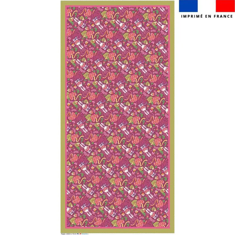 Coupon pour nappe lapin printanier framboise - Création Stillistic