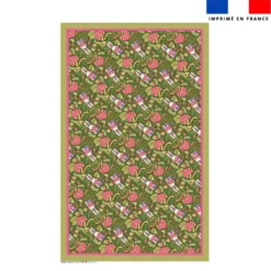 Coupon pour nappe lapin printanier vert kaki - Création Stillistic