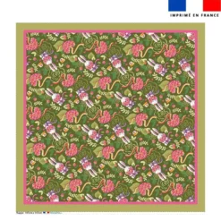 Coupon pour nappe lapin printanier vert kaki - Création Stillistic